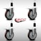 Service Caster 5'' SS Maroon Poly Swivel 1-3/8'' Expanding Stem Caster Set Total Lock Brake, 4PK SCC-SSEXTTL20S514-PPUB-MRN-138-4 - alternate 4